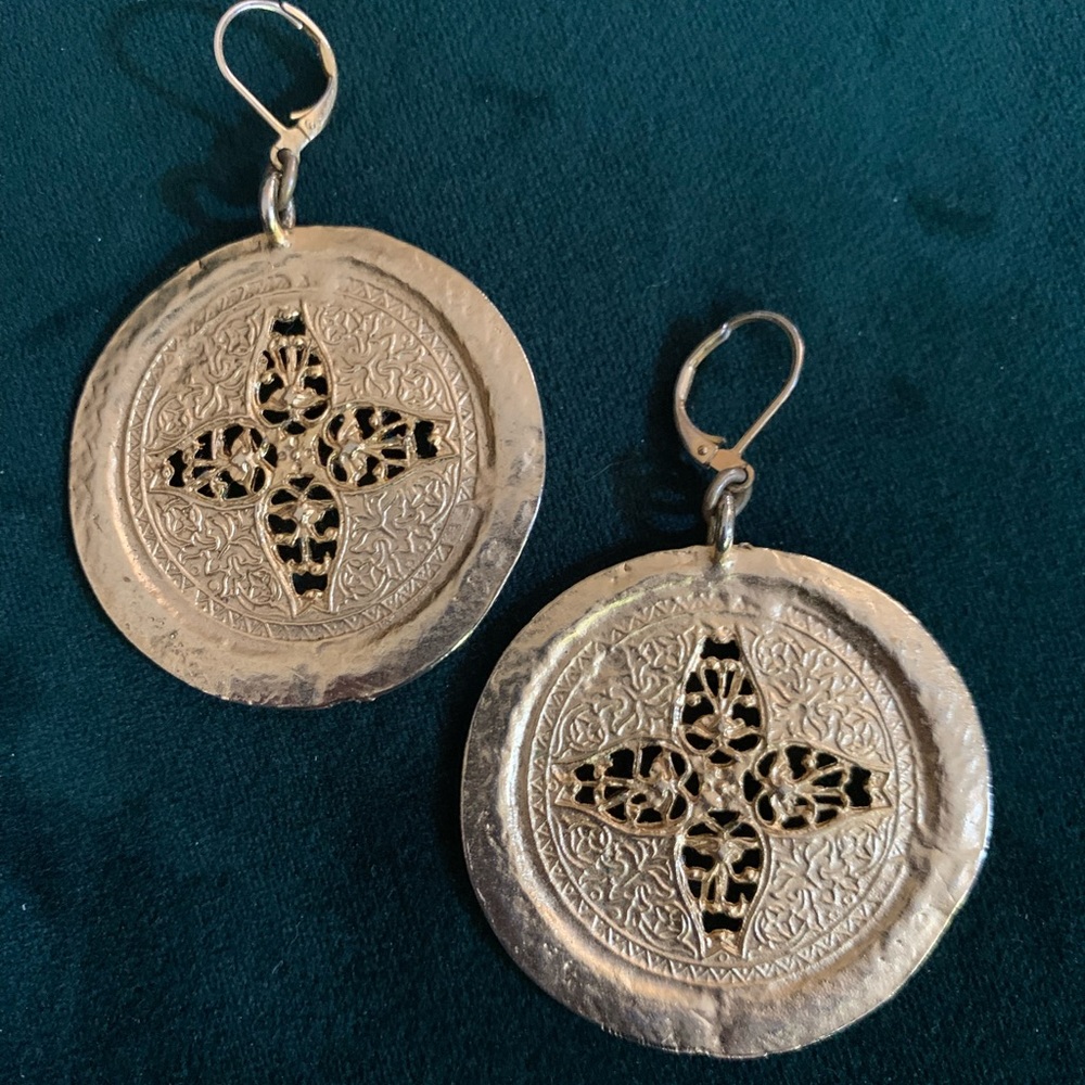 Kenneth Lane Gold Round Starburst Earrings